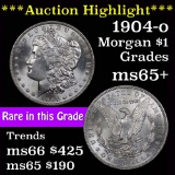 ***Auction Highlight*** Blast white 1904-o Morgan Dollar $1 Grades GEM+ Unc (fc)