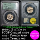 OGH PCGS 1938-d Buffalo Nickel 5c Graded ms66 by PCGS upgrade likely