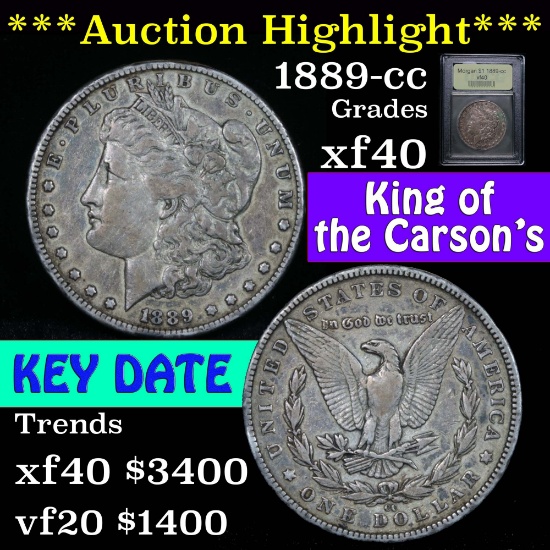 ***Auction Highlight*** 1889-cc Morgan Dollar $1 Graded xf by USCG (fc)