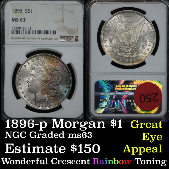 NGC 1896-p Morgan Dollar $1 Graded ms63 by NGC