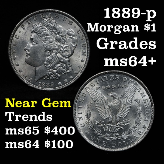 1889-p Morgan Dollar $1 Grades Choice+ Unc (fc)