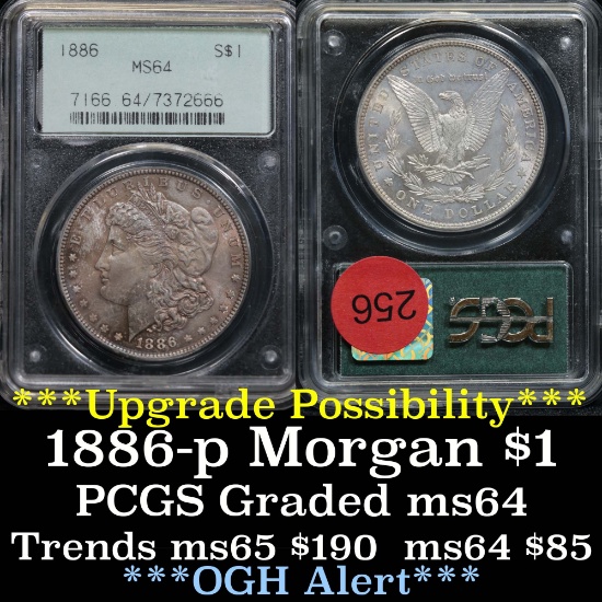 PCGS 1886-p Morgan Dollar $1 Graded ms64 by PCGS