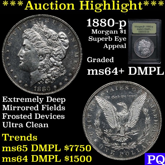 ***Auction Highlight*** 1880-p Morgan Dollar $1 Graded Choice Unc+ DMPL by USCG (fc)