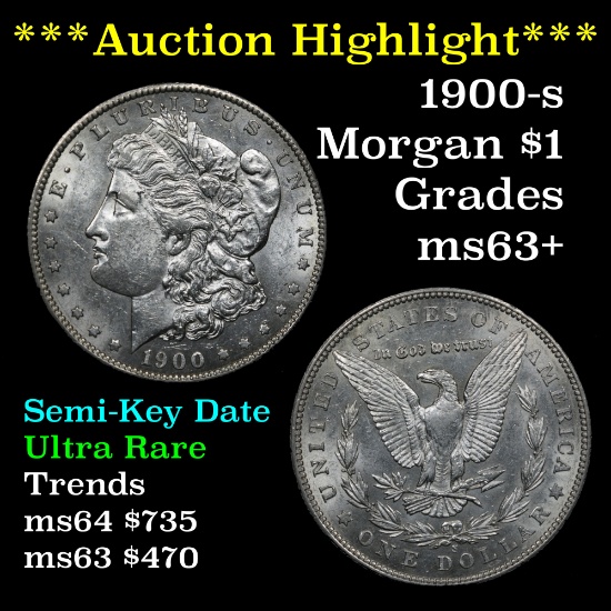 ***Auction Highlight*** 1900-s Morgan Dollar $1 Grades Select+ Unc (fc)