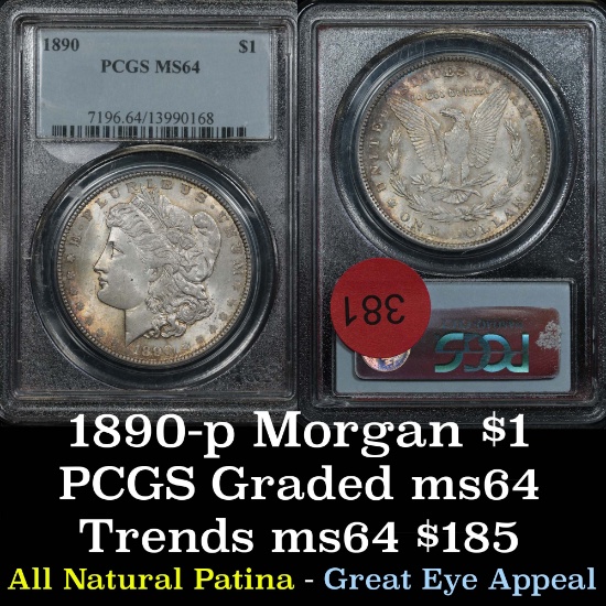 PCGS 1890-p Morgan Dollar $1 Graded ms64 by PCGS