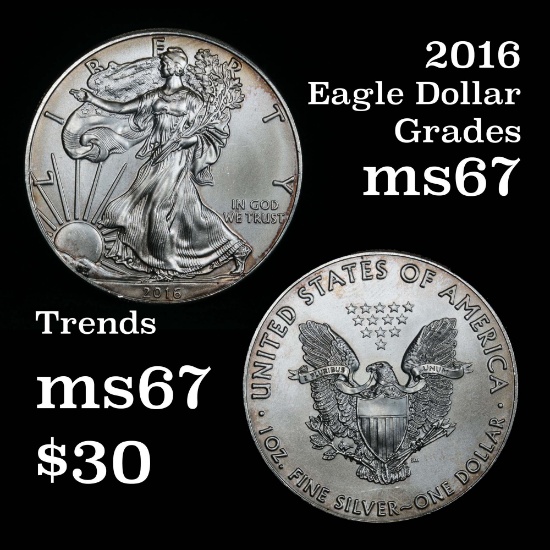 2016 Silver Eagle Dollar $1 Grades GEM++ Unc