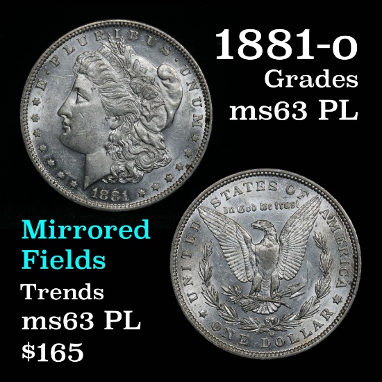 1881-o Morgan Dollar $1 Grades Select Unc PL
