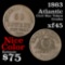 1863 Atlantic Garden Bowery NY Fuld# NY630a-1a Civil War Token Grades xf+