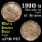 1910-s Lincoln Cent 1c Grades xf details