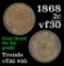 1868 2 Cent Piece 2c Grades vf++