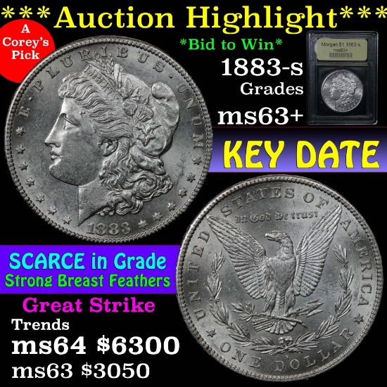 ***Auction Highlight*** 1883-s Morgan Dollar $1 Graded Select+ Unc by USCG.