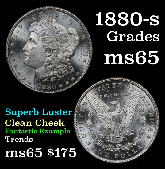 1880-s Morgan Dollar $1 Grades Gem Unc