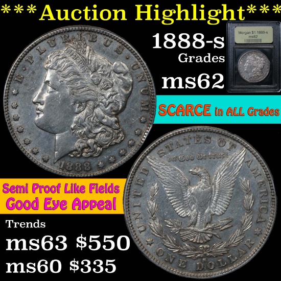 ***Auction Highlight*** 1888-s Morgan Dollar $1 Graded Select Unc by USCG.