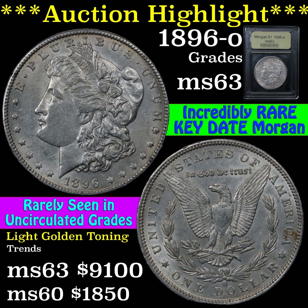 1896-o Morgan Dollar $1 Graded Select Unc by USCG