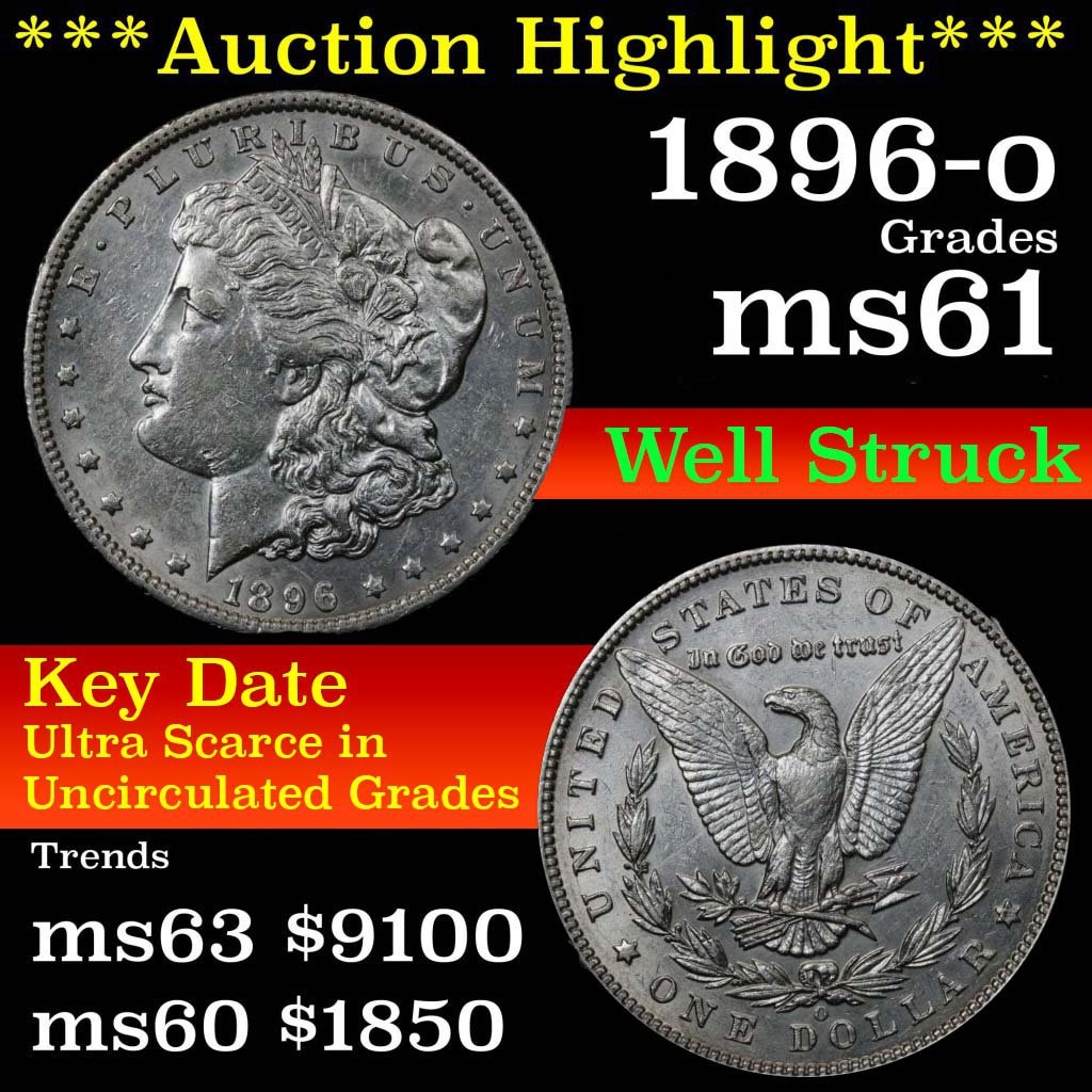 1896-o Morgan Dollar $1 Grades Brilliant Unc+