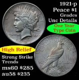 1921-p Peace Dollar $1 Grades Unc details