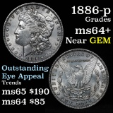 1886-p Morgan Dollar $1 Grades Choice+ Unc