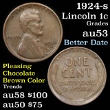 1924-s Lincoln Cent 1c Grades Select AU