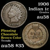 1906 Indian Cent 1c Grades Choice AU/BU Slider