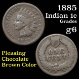 1885 Indian Cent 1c Grades g+