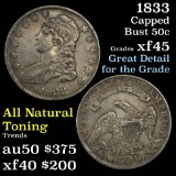 1833 Capped Bust Half Dollar 50c Grades xf+ (fc)