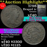 ***Auction Highlight*** 1798 Draped Bust Large Cent 1c Graded xf by USCG. T