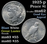 1925-p Peace Dollar $1 Grades Select Unc