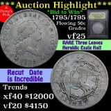 **Auction Highlight** Absolutely incredible find 1795/1795 Flowing Hair 50c Graded vf+ by USCG (fc)