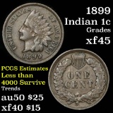 1899 Indian Cent 1c Grades xf+