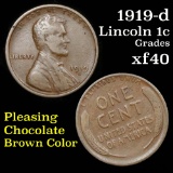 1919-d Lincoln Cent 1c Grades xf