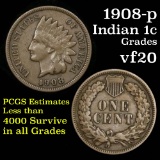 1908 Indian Cent 1c Grades vf, very fine