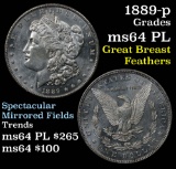 1889-p Morgan Dollar $1 Grades Choice Unc PL (fc)