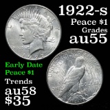 1922-s Peace Dollar $1 Grades Choice AU