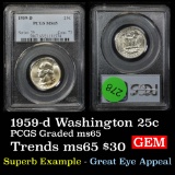 PCGS 1959-d Washington Quarter 25c Graded ms65 By PCGS