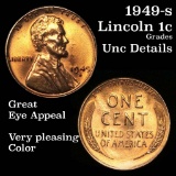 1949-s Lincoln Cent 1c Grades Unc Details