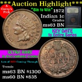 ***Auction Highlight*** 1872 Indian Cent 1c Graded Select Unc BN by USCG. K