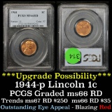 PCGS 1944-p Lincoln Cent 1c Graded ms66 rd By PCGS