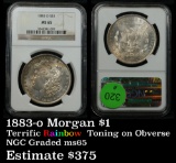 Rainbow Toned NGC 1883-o Morgan Dollar $1 Graded ms65 by NGC