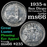 1935-s San Diego Old Commem Half Dollar 50c Grades Gem+ Unc (fc)