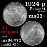 1924-p Peace Dollar $1 Grades Select+ Unc