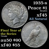 1935-s Peace Dollar $1 Grades xf+