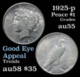 1925-p Peace Dollar $1 Grades Choice AU