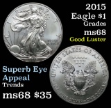 2015 Silver Eagle Dollar $1 Grades GEM+++ Unc