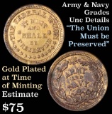 Undated Army/Navy Fuld 225/321 Civil War Token Grades Unc Details