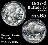 1937-d Buffalo Nickel 5c Grades Gem Unc