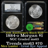 NGC 1884-o Morgan Dollar $1 Graded ms63 By NGC