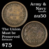 Undated Army/Navy Fuld 225/327 Civil War Token Grades AU, Almost Unc