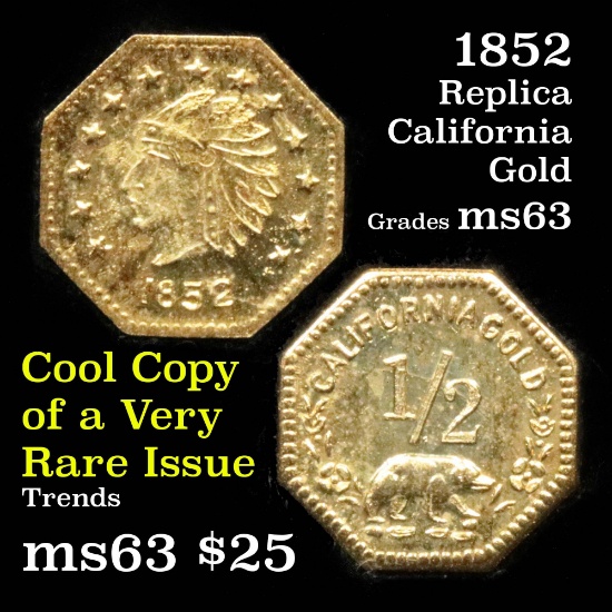 1852 Replica California Gold Grades Select Unc