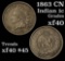 1863 CN Indian Cent 1c Grades xf