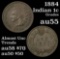 1884 Indian Cent 1c Grades Choice AU